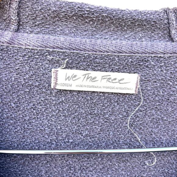 Free People Camden Oversized Slouchy Full Zip Hoodie Fallen Fig Purple Large - Picture 4 of 10